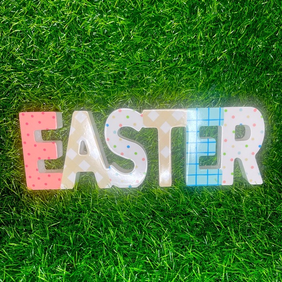 Target Spritz Felt Colorful Egg 14" Wreath Hanging Decor & EASTER tabletop sign - Picture 6 of 8